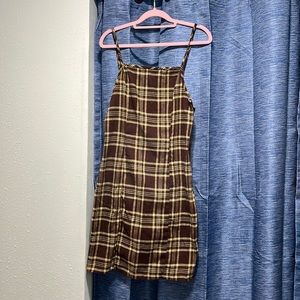Plaid soft spaghetti strap dress